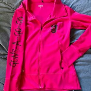 OGIO Hot Pink Zip-Up Jacket with Black Skull & Sleeve Graphic
